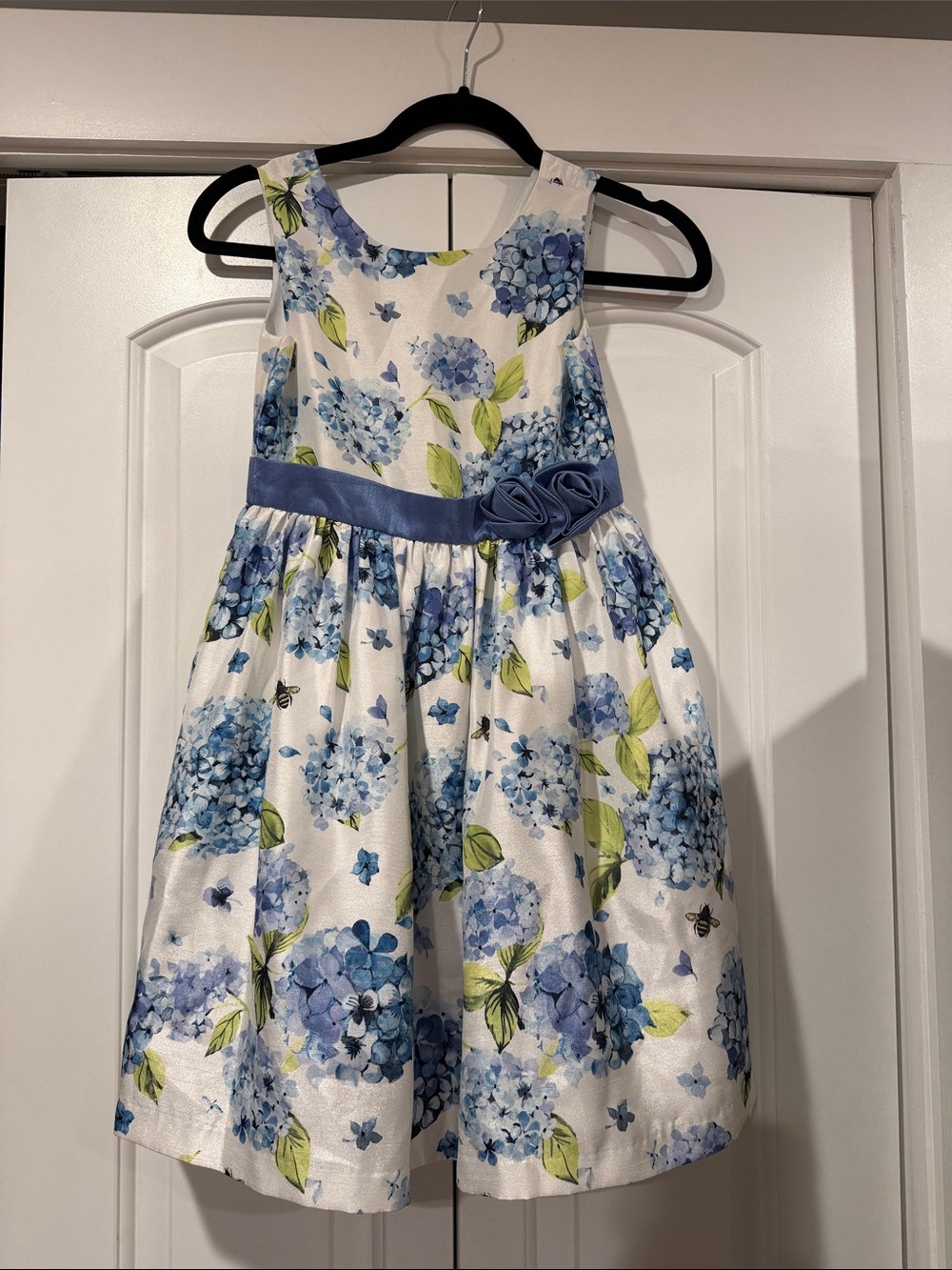 Gymboree Blue and White Hydrangea Floral Dress with Sash